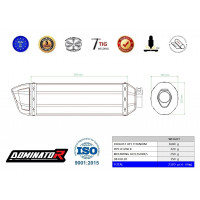 BMW R1200R 2010 - 2014 Dominator kipufogó Titanium HP1 + dB killer medium