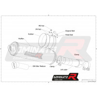 Dominator - R1200RS Homologated kipufogó OVAL 2015 - 2018
