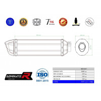 Honda CB 500 X 2017 - 2019 Dominator kipufogó HP1 + dB killer medium
