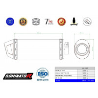 Dominator - Honda VTR 250 2009 - 2015 Teljes kipufogó rendszer, összekötőcső + kipufogó HP3 + dB killer