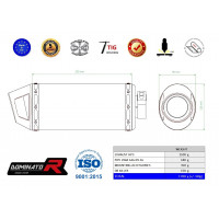 Dominator - ZX6R ZX636 kipufogó LOW LEVEL HP3 2009 - 2016