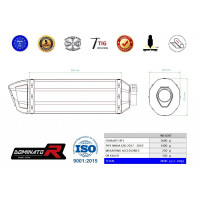 Kawasaki NINJA 650 2017 - 2022 Dominator teljes kipufogó rendszer Collector Silencer HP1 + dB killer medium
