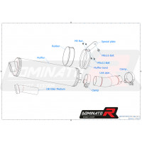 FZ 8 N / FZ8 S FAZER E-jeles Dominator kipufogó OVAL 2010 - 2016
