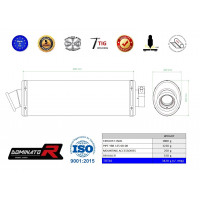 Dominator - YBR 125 Exhaust FULL SYSTEM Silencer OVAL 2000 - 2008