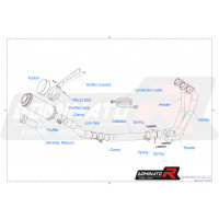 Dominator - YAMAHA MT 09 Teljes kipufogó rendszer GP 2021 - 2023 + dB killer