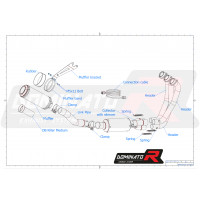 Dominator - YAMAHA MT 09 Teljes kipufogó rendszer EX HP5 2021 - 2023