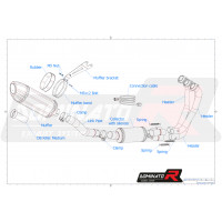 Yamaha MT 09 2021 - 2023 EX Dominator teljes kipufogó rendszer Collector Silencer HP5 BLACK + dB killer medium
