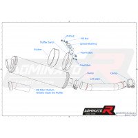 Dominator - YZF 600R Thundercat Homologated kipufogó ROUND 1996 - 2006