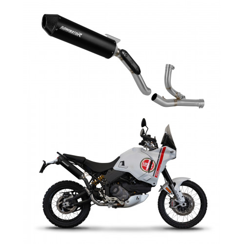 Dominator - Ducati DesertX 2022 - 2023 Exhaust System Collector Silencer MX2 BLACK + dB killer