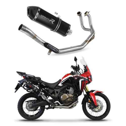 Honda CRF 1000L Africa Twin 2016 - 2019 Dominator teljes kipufogó rendszer Collector Silencer HP7 BLACK + dB killer medium