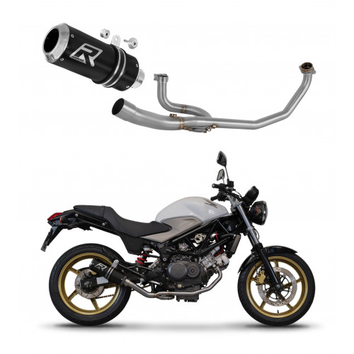 Dominator - Honda VTR 250 2009 - 2015 Teljes kipufogó rendszer, összekötőcső + kipufogó GP BLACK + dB killer