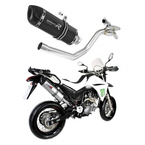 Yamaha XT 660 X 2004 - 2016 side manifold 2 in 1 Dominator kipufogó HP1 BLACK + dB killer medium