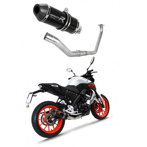 Yamaha MT 125 2020 Dominator teljes kipufogó rendszer Collector Silencer HP3 BLACK + dB killer medium