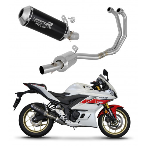 Dominator - Yamaha YZF-R3 2022 Teljes kipufogó rendszer EX Silencer OV G2 BLACK