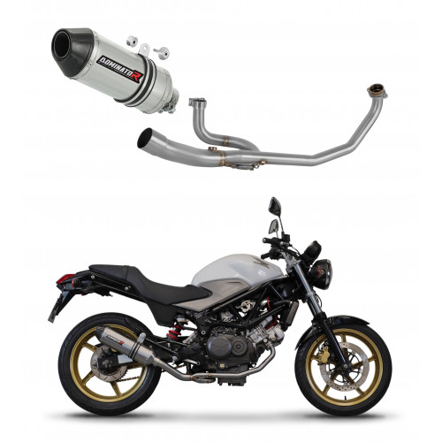 Dominator - Honda VTR 250 2009 - 2015 Teljes kipufogó rendszer, összekötőcső + kipufogó HP3 + dB killer