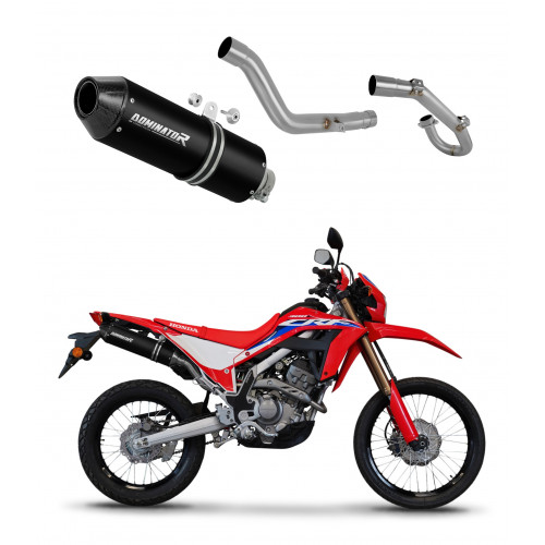 Dominator - Honda CRF 300L / Rally 2021 - 2023 Teljes kipufogó rendszer, összekötőcső + kipufogó MX2 BLACK + dB killer