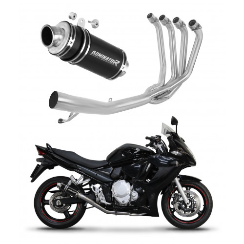 Dominator - Suzuki GSX 1250 FA 2010 - 2016 Teljes kipufogó rendszer, összekötőcső + kipufogó GP1 BLACK + dB killer