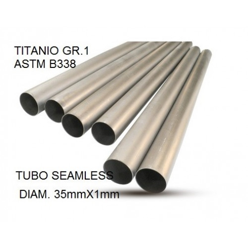 GPR - Cafè Racer Tubo titanio seamleSs D. 35mm X 1mm L.1000mm Tubo titanio seamless D. 35mm X 1mm L.1000mm