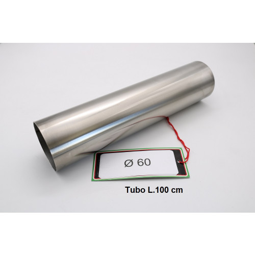 GPR - Cafè Racer Tubo inox D. 60mm X 1.2mm L.1000mm Tubo inox D. 60mm X 1,2mm L.1000mm