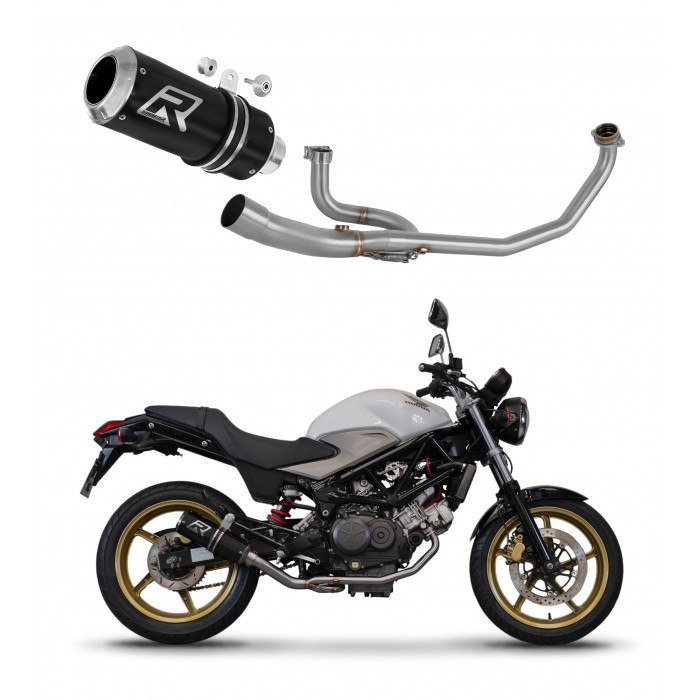 Dominator - Honda VTR 250 2009 - 2015 Teljes kipufogó rendszer, összekötőcső + kipufogó GP BLACK + dB killer