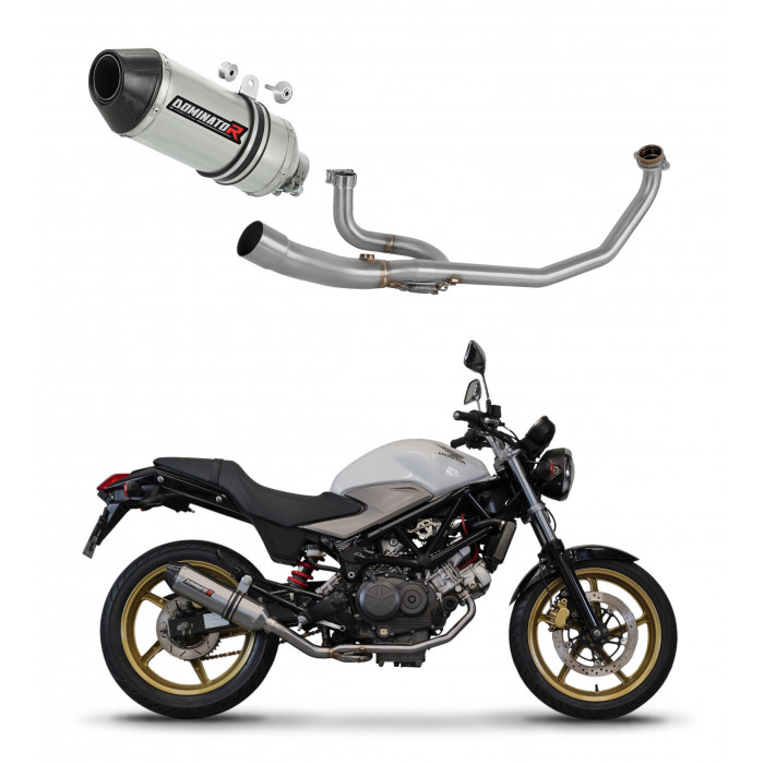 Dominator - Honda VTR 250 2009 - 2015 Teljes kipufogó rendszer, összekötőcső + kipufogó HP3 + dB killer
