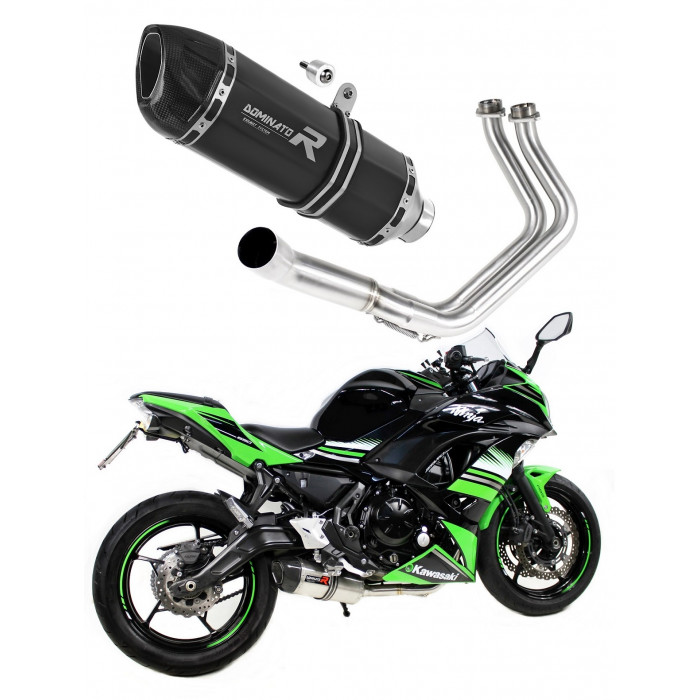 Kawasaki NINJA 650 2017 - 2022 Dominator teljes kipufogó rendszer Collector Silencer HP1 BLACK + dB killer medium