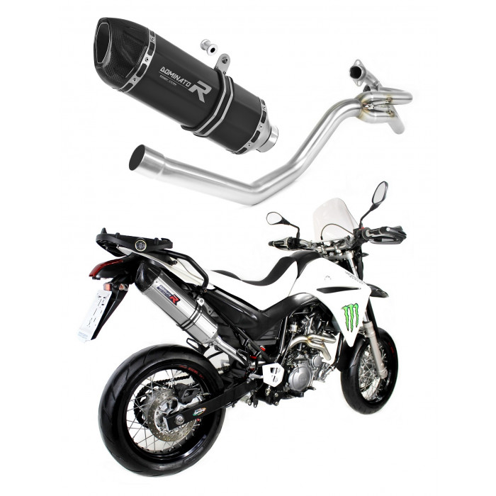 Yamaha XT 660 X 2004 - 2016 side manifold 2 in 1 Dominator kipufogó HP1 BLACK + dB killer medium