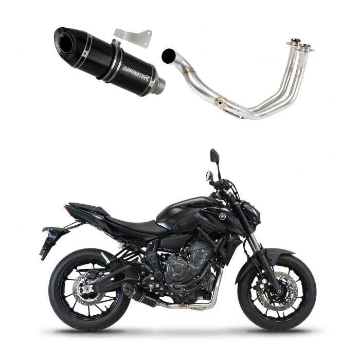 Dominator - Yamaha MT 07 2021 - 2023 Teljes kipufogó rendszer, összekötőcső + kipufogó HP8 BLACK