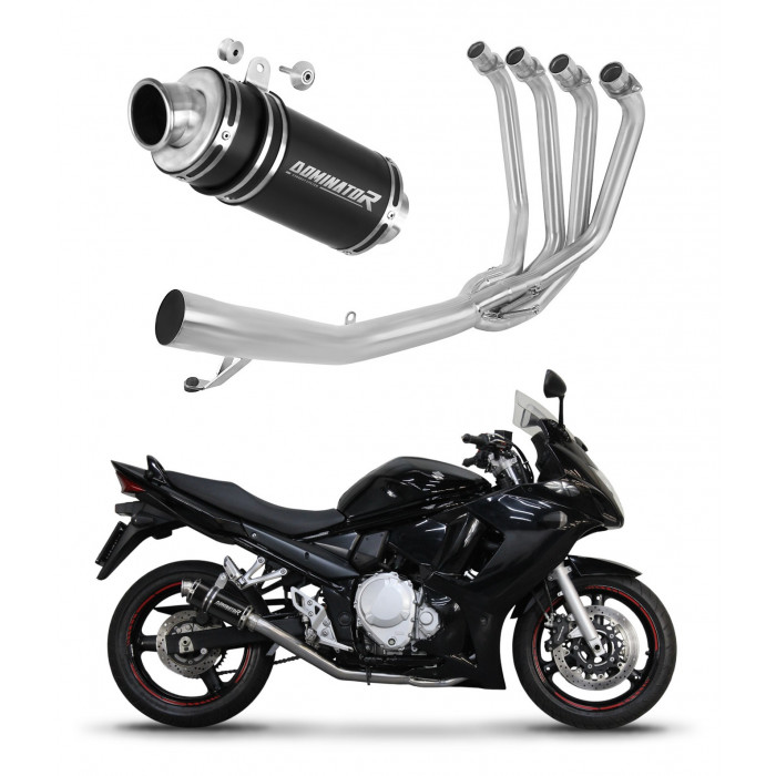 Dominator - Suzuki GSX 1250 FA 2010 - 2016 Teljes kipufogó rendszer, összekötőcső + kipufogó GP1 BLACK + dB killer