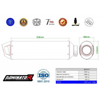 Dominator - Ducati DesertX 2022 - 2023 Exhaust System Collector Silencer MX2 + dB killer