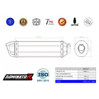 Dominator - Husqvarna 701 SM Supermoto 2021 - 2023 kipufogó HP1 BLACK + dB killer