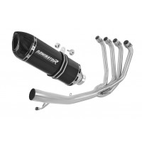 Dominator - Suzuki GSXF 650 2007 - 2016 Teljes kipufogó rendszer, összekötőcső + kipufogó HP1 BLACK + dB killer