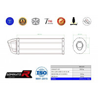 Dominator - Suzuki GSXR 1000 K1 - K4 2001 - 2004 kipufogó Bolt-on HP1 BLACK