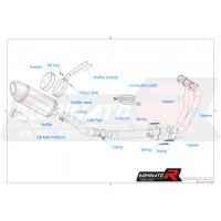 YAMAHA MT 09 Teljes kipufogó rendszer HP5 2021 - 2023