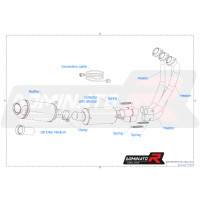 Yamaha XSR 900 2022 - 2023 Low Level EX Teljes kipufogó rendszer, összekötőcső + kipufogó HP3 + dB killer