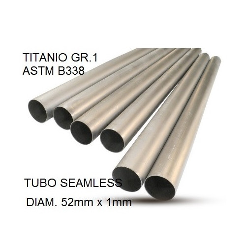 GPR - Cafè Racer Tubo titanio seamleSs D. 52mm X 1mm L.1000mm Tubo titanio seamless D. 52mm X 1mm L.1000mm