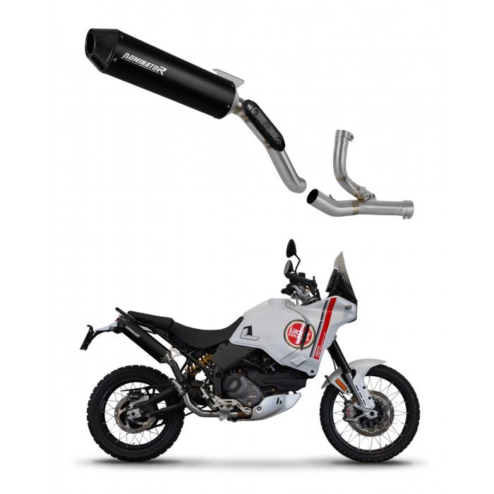 Dominator - Ducati DesertX 2022 - 2023 Exhaust System Collector Silencer MX2 BLACK + dB killer